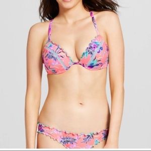 Shade & Shore Coral Floral Bikini Set